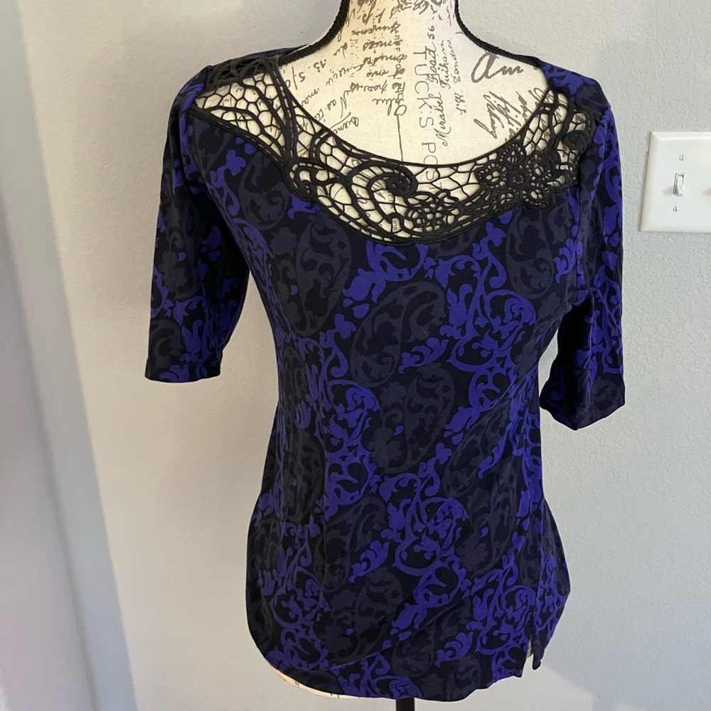 Blue lace Ann Taylor top